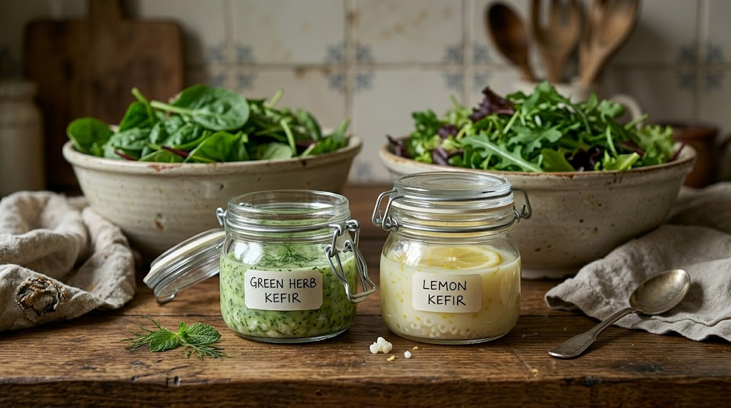 Aliños de kéfir para ensaladas