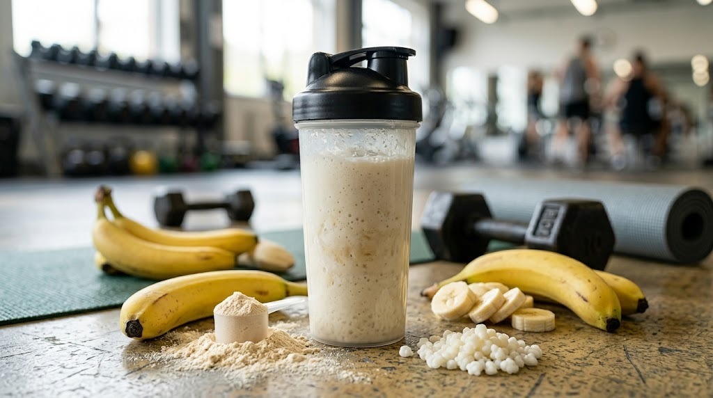 Batido de kéfir con proteína después del entrenamiento