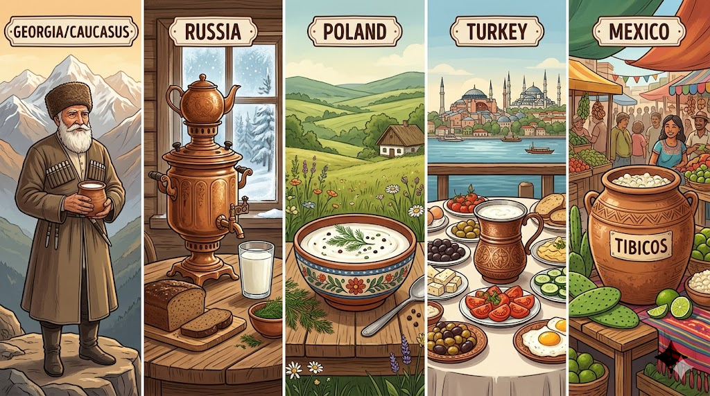 Tradiciones del kéfir en diferentes países